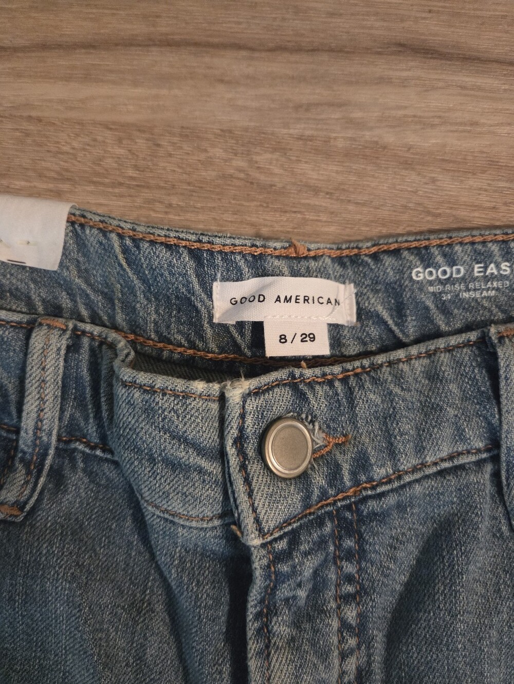 NWT Good AMERICAN Standard Ease Carpenter Jeans - Indigo879 - Picture 7 of 10